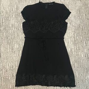 Zara Black Mini Dress size M lace detail
